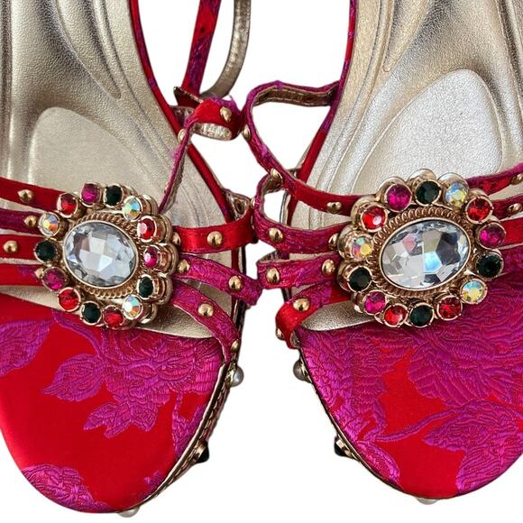 Azalea Wang Aline Platform Sandals in Red – Sz 11 - Picture 12 of 14